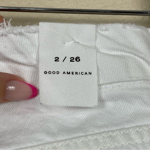 Good American Good ‘90s Duster Natural Fray In White035 Jeans Size 2/26 Women - Picture 9 of 16